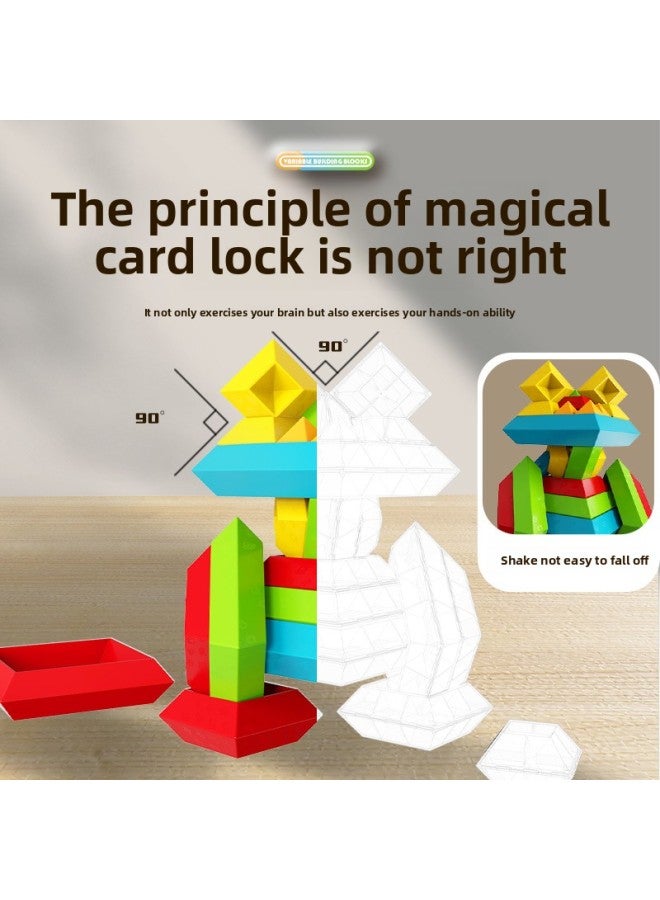Pyramid Building Blocks Magic Tower Brain-moving Puzzle Multifunctional Particles Children Boys And Girls Assembled Toys Lubanta Cross-Border-Color:Pyramid 15-piece English Color Box - Image 4