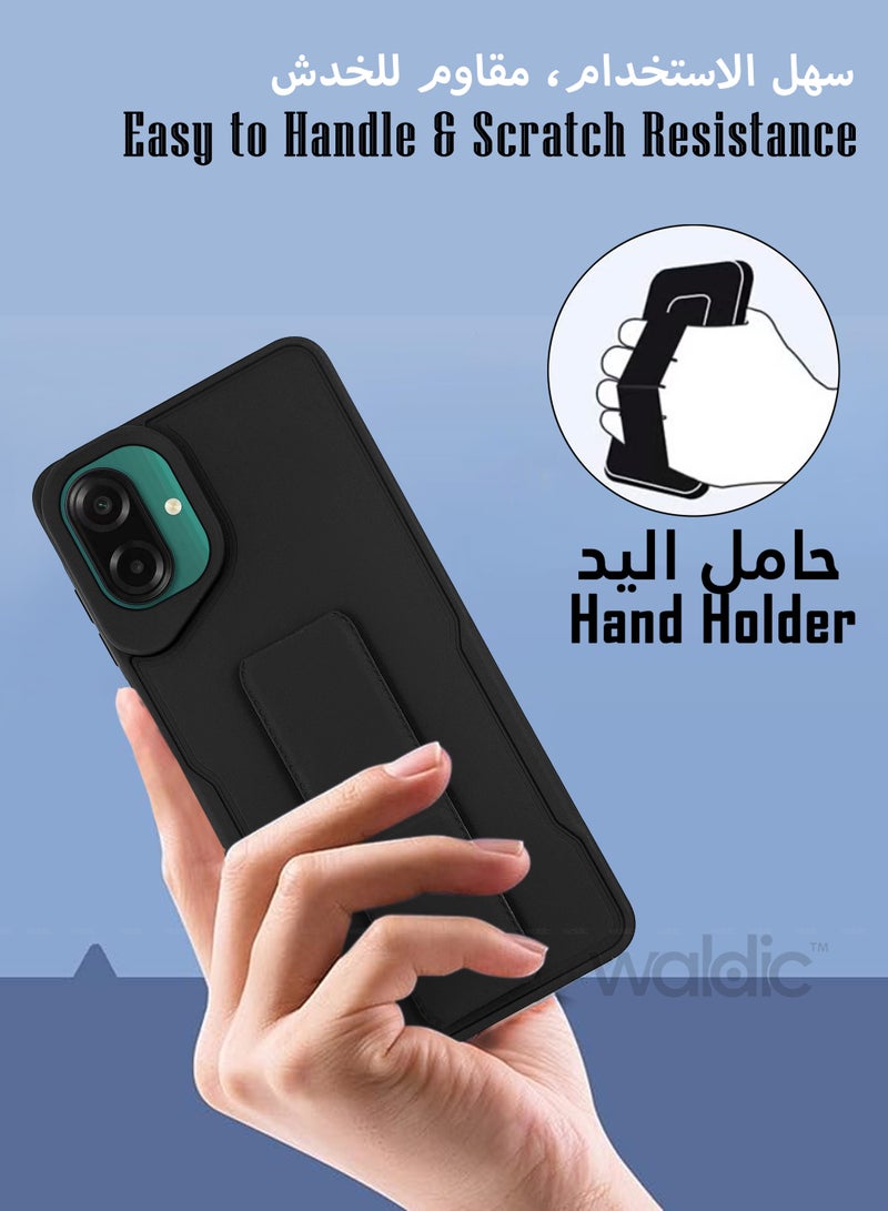 Waldic Samsung Galaxy A07 4G HAND HOLDER | Premium Soft Silicone Magnetic Hand Grip Case Cover Designed for Samsung Galaxy A07 4G | Samsung Galaxy A07 4G Case Camera and Drop Protection Thin Protective Back Cover Case for Samsung Galaxy A07 4G - Blue - Image 4
