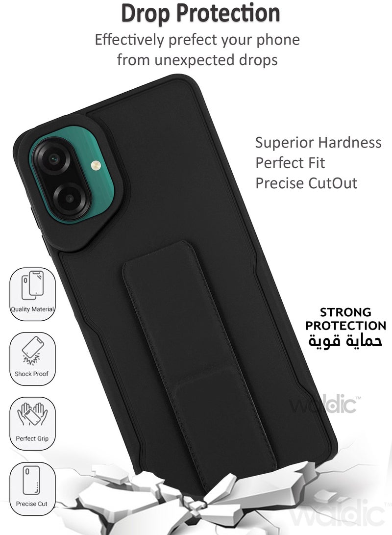 Waldic Samsung Galaxy A07 4G HAND HOLDER | Premium Soft Silicone Magnetic Hand Grip Case Cover Designed for Samsung Galaxy A07 4G | Samsung Galaxy A07 4G Case Camera and Drop Protection Thin Protective Back Cover Case for Samsung Galaxy A07 4G - Blue - Image 3