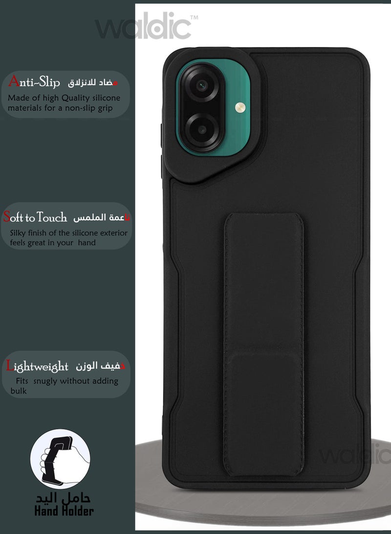 Waldic Samsung Galaxy A07 4G HAND HOLDER | Premium Soft Silicone Magnetic Hand Grip Case Cover Designed for Samsung Galaxy A07 4G | Samsung Galaxy A07 4G Case Camera and Drop Protection Thin Protective Back Cover Case for Samsung Galaxy A07 4G - Blue - Image 2