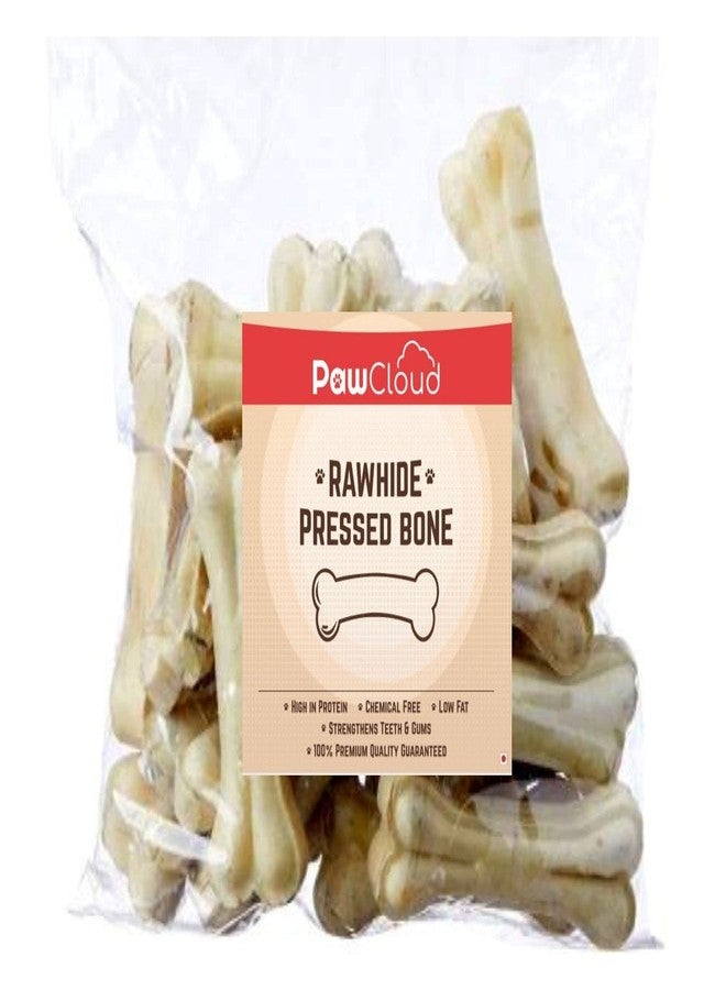 PawCloud Rawhide Pressed Dog Chew Bone, Dog Bone Treat, 3 Inch (3kg) - Image 1