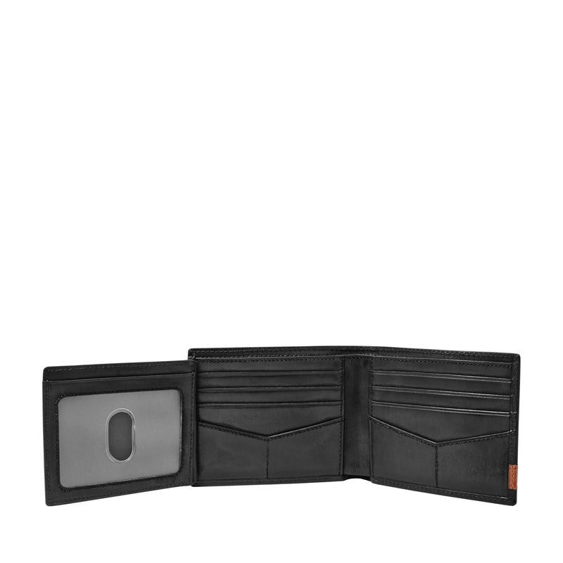 Fossil Men's Quinn Leather Bifold with Flip ID Wallet, Black, (Model: ML3644001) - Image 3