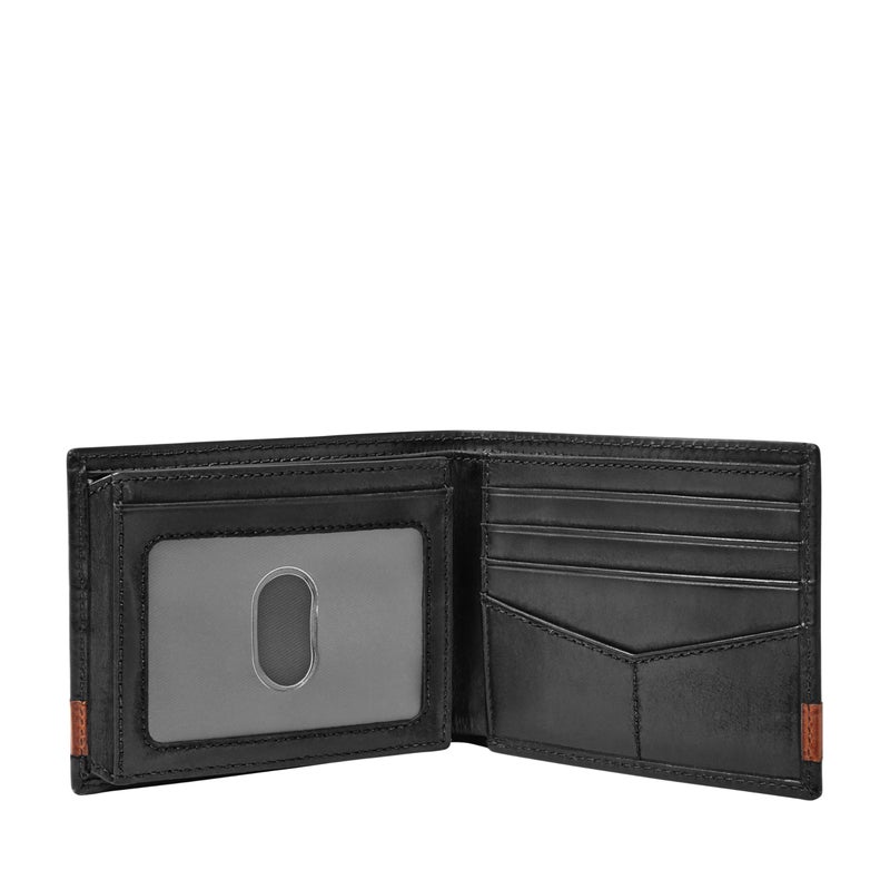 Fossil Men's Quinn Leather Bifold with Flip ID Wallet, Black, (Model: ML3644001) - Image 2
