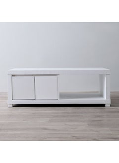 DANUBE HOME Kalmal Coffee Table Multifunctional Living Room Table Space Saving Center Table Modern Design Furniture for Home 120x60x43 cm Pearl White  - Image 4