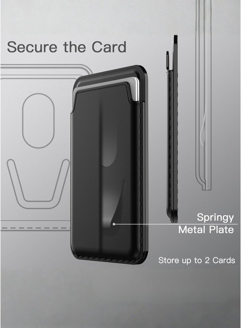 ELTRAZONE Magnetic Wallet Compatible with MagSafe for iPhone 17/17e/Air/16/15/14/13/12 Series, Pixel 10 Series, PU Phone Card Holder, Store 1-2 Cards (Black) - Image 5