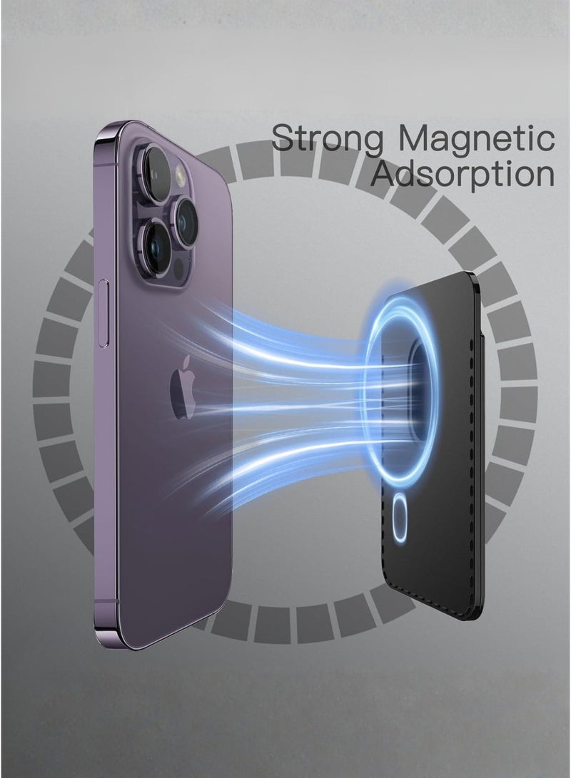 ELTRAZONE Magnetic Wallet Compatible with MagSafe for iPhone 17/17e/Air/16/15/14/13/12 Series, Pixel 10 Series, PU Phone Card Holder, Store 1-2 Cards (Black) - Image 3