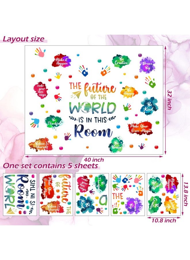Leinuosen Kids Wall Decals Classroom Decals Colorful Inspirational Wall Decals Daycare Decals Playroom Wall Decor Motivational Wall Decals Positive Saying Sticker Splatter Wall Sticker (Future Of The World) - Image 4