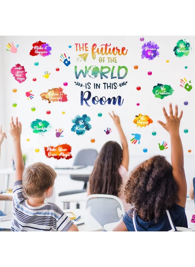 Leinuosen Kids Wall Decals Classroom Decals Colorful Inspirational Wall Decals Daycare Decals Playroom Wall Decor Motivational Wall Decals Positive Saying Sticker Splatter Wall Sticker (Future Of The World) - Image 5