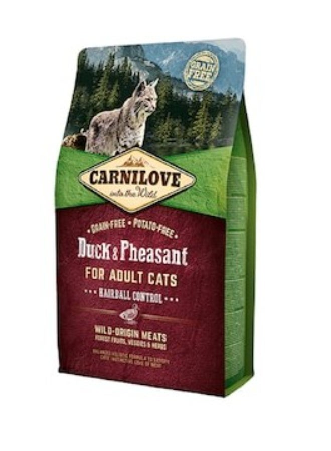 Carnilove Duck and Pheasant Hairball Control Dry Cat Food - 2 kg
