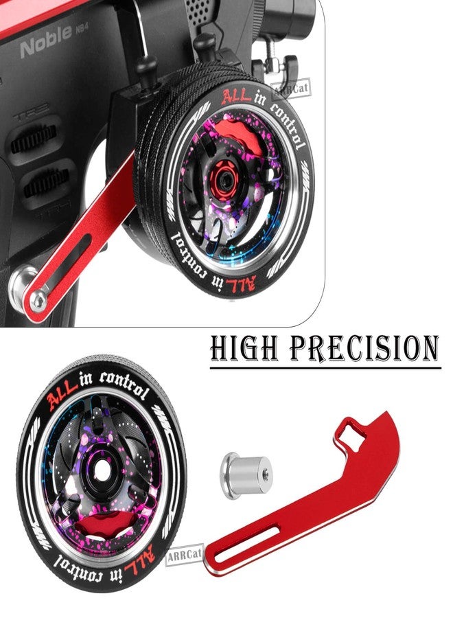 ARRCat RC Remote Control Upgrades Part for Flysky Noble NB4 Transmitter Protector Bracket w/Phone Mount Holder Remote Radio Controller Base Steering Wheel Trigger One-Handed Control Adapter,Red - Image 4
