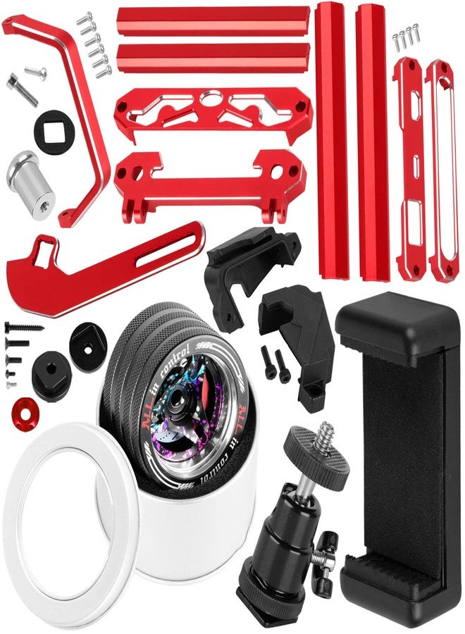 ARRCat RC Remote Control Upgrades Part for Flysky Noble NB4 Transmitter Protector Bracket w/Phone Mount Holder Remote Radio Controller Base Steering Wheel Trigger One-Handed Control Adapter,Red - Image 1