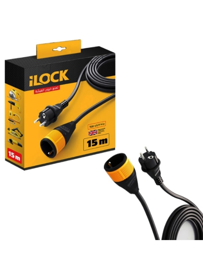 iLOCK 15m cable connection with male plug and iLOCK connector