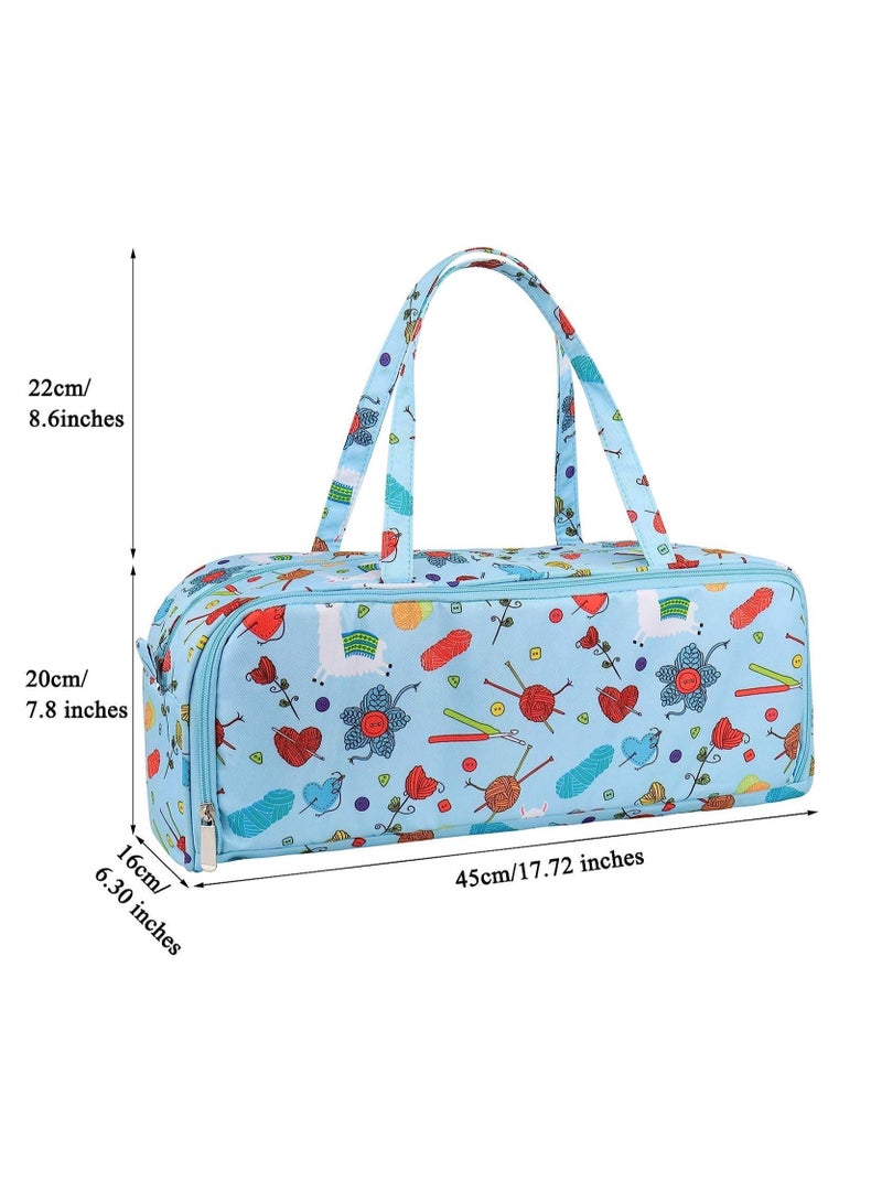 SYOSI Knitting Bag Knitting Bags for Wool and Needles Storage With Handy Compartment Crochet Bag with Side Pocket Knitting Organizer Lightweight for Extra Long Knitting Needles and Hooks  - Image 5