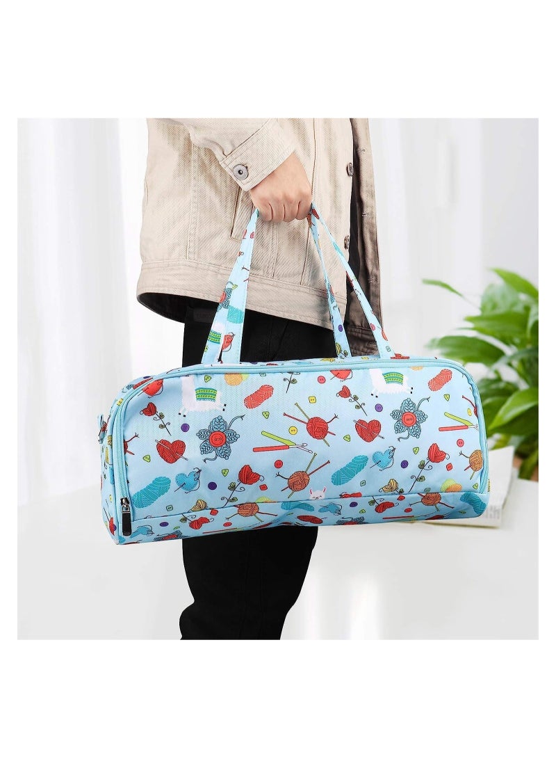 SYOSI Knitting Bag Knitting Bags for Wool and Needles Storage With Handy Compartment Crochet Bag with Side Pocket Knitting Organizer Lightweight for Extra Long Knitting Needles and Hooks  - Image 4