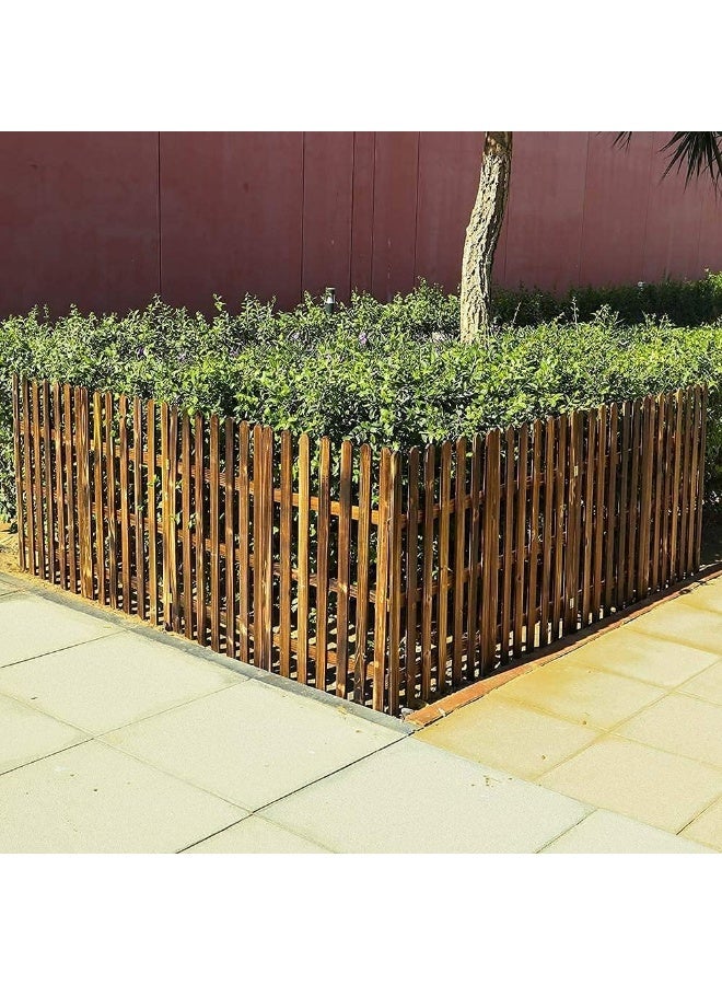 LINGWEI Wooden Fence Interlocking Panels 160x50cm Durable Wooden Garden Picket Fence Decorative Animal Barrier - Image 3