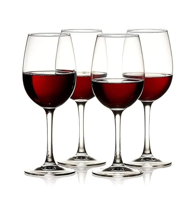 Brighterbee Stylish Curve Wine Glass Brandy Glass 310 ML Set of 2 Elegant Bar Glassware for Champagne Glass Water Juice Beer Cocktails and Mixed Drinks Glass Unique Long Champ Glass - Image 1