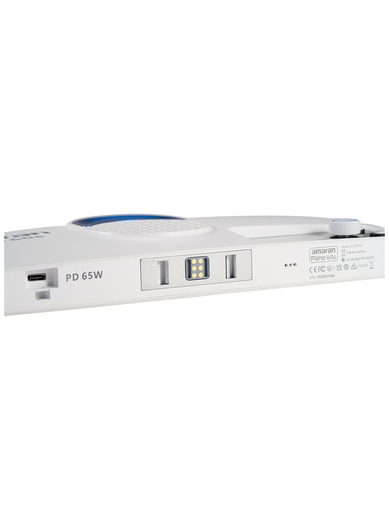 أبتشر مجموعة لوحة الإضاءة المحمولة Aputure Amaran Pano 60c RGB COB (أبيض) – ضوء فيديو LED محمول بقوة 60 واط مع تحكم بالتطبيق وخصائص إضاءة كاملة - Image 2