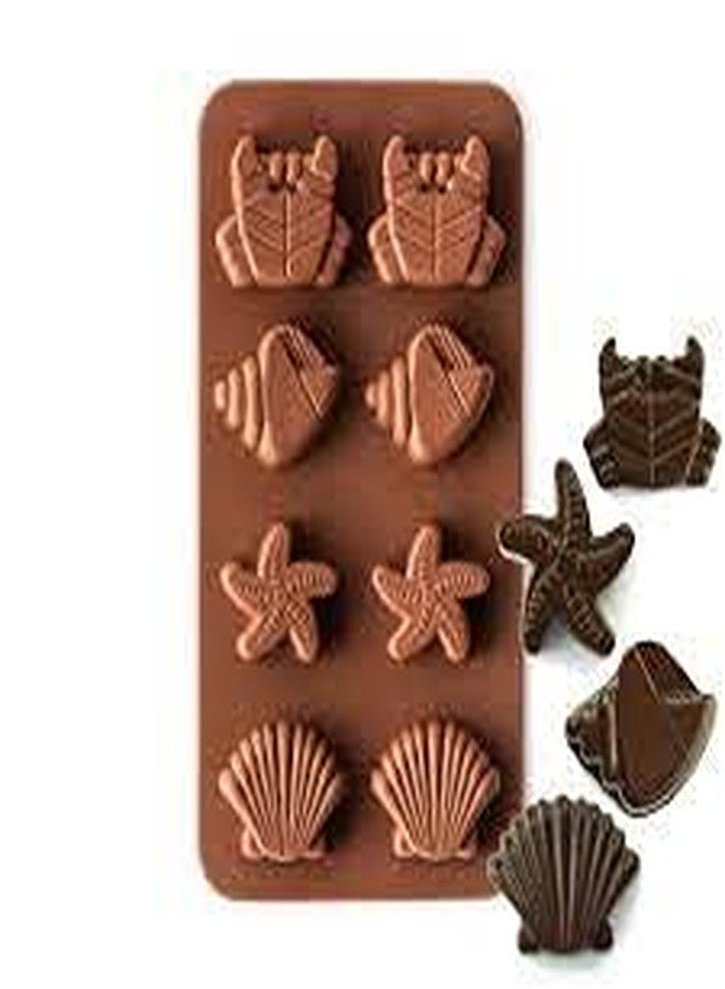 Kosh Perfect Small Thin Flexible Multi Color Silicone Ice Cube Candy Soap Jelly Chocolate Making Mould -(Random Design)(Any 4 Chocolate) - Image 3