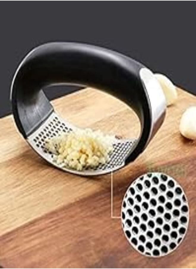 Generic Premium Stainless Steel Garlic Squeezer - Portable Garlic Crusher Vegetable Fruit Chopper Kitchen Garlic Press, Now Available in Pegui Bell (2) 