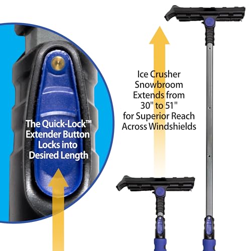 SubZero 16619 51" Ice Crusher Dual Head Pivoting Snowbroom and Squeegee with Integrated Ice Scraper - Image 2