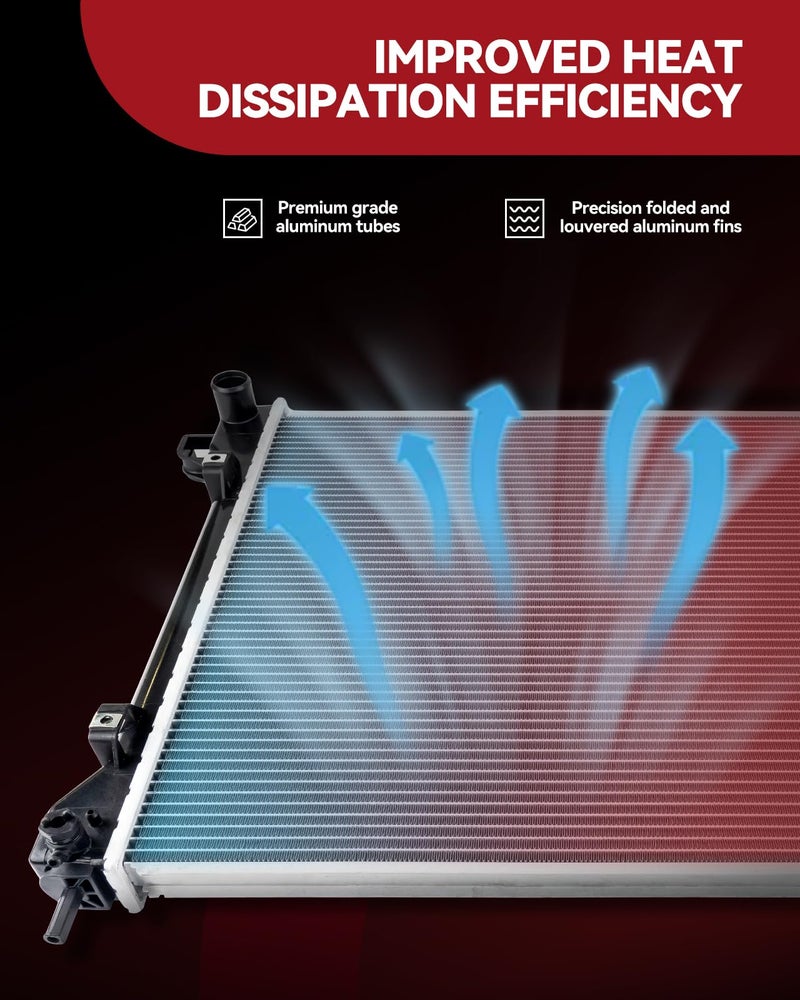 AUTOSITY CU2922 Radiator, Compatible with 2006-2011 Civic, Aluminum Automotive Replacement Radiator - Image 3