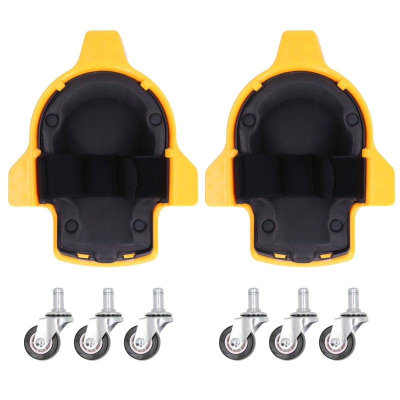 Rolling Knee Pads: ABS Material Soft Lining Adjustable Straps Knee Pads With Wheels - Even Weight Distribution Universal Wheels Knee Pads for Home Improvement Floor Installation Tiling Work - Image 1