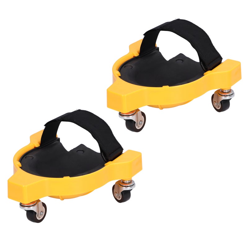 Rolling Knee Pads: ABS Material Soft Lining Adjustable Straps Knee Pads With Wheels - Even Weight Distribution Universal Wheels Knee Pads for Home Improvement Floor Installation Tiling Work - Image 3