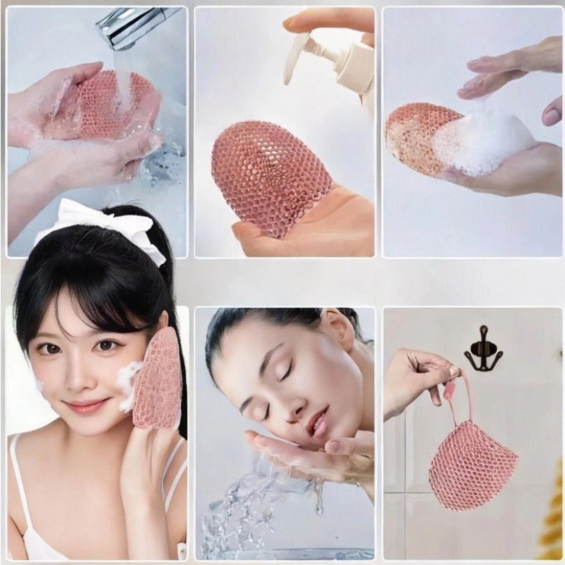 قفاز استحمام مقشر من مادة TPU - بتصميم شبكي، لطيف على البشرة، يزيل المكياج دون ألم - Image 5