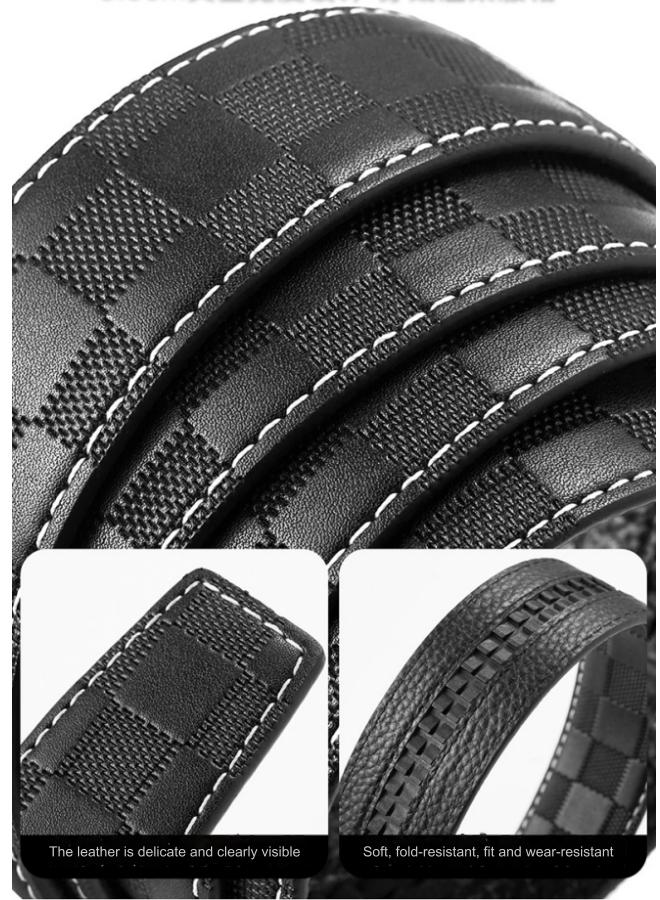 Dante Double Buckle Belt Set First Layer Cowhide Automatic Buckle Men's Belt Genuine Leather*115cm - Image 3