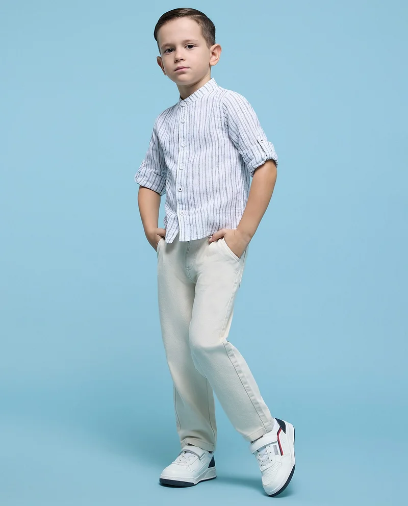 أر أند بي Solid Casual Pants with Drawstring Waist