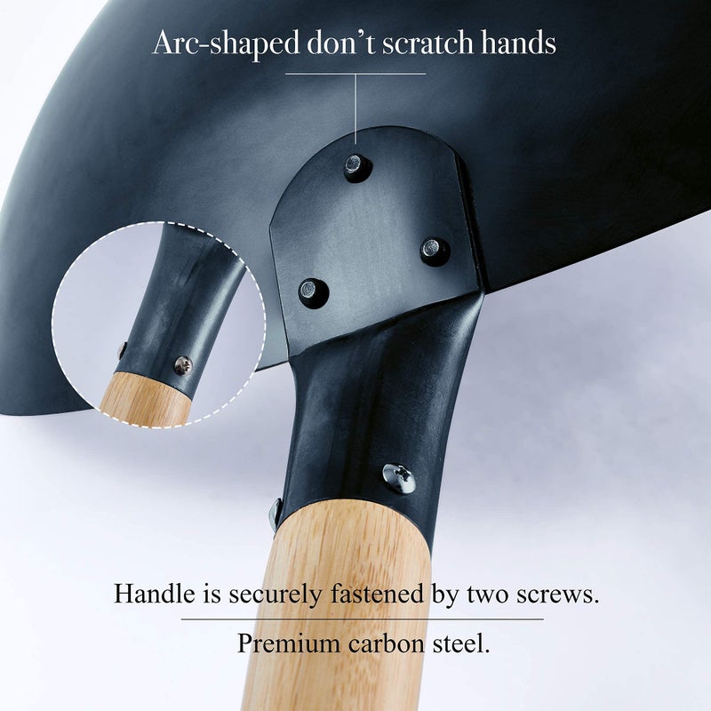 Letschef Preseasoned Carbon Steel Wok 14 Inches Hand Hammered Chinese Traditional Wok and Stir Fry Pan Round Bottom with Bamboo Handle PFOA Free Cookware - Image 3