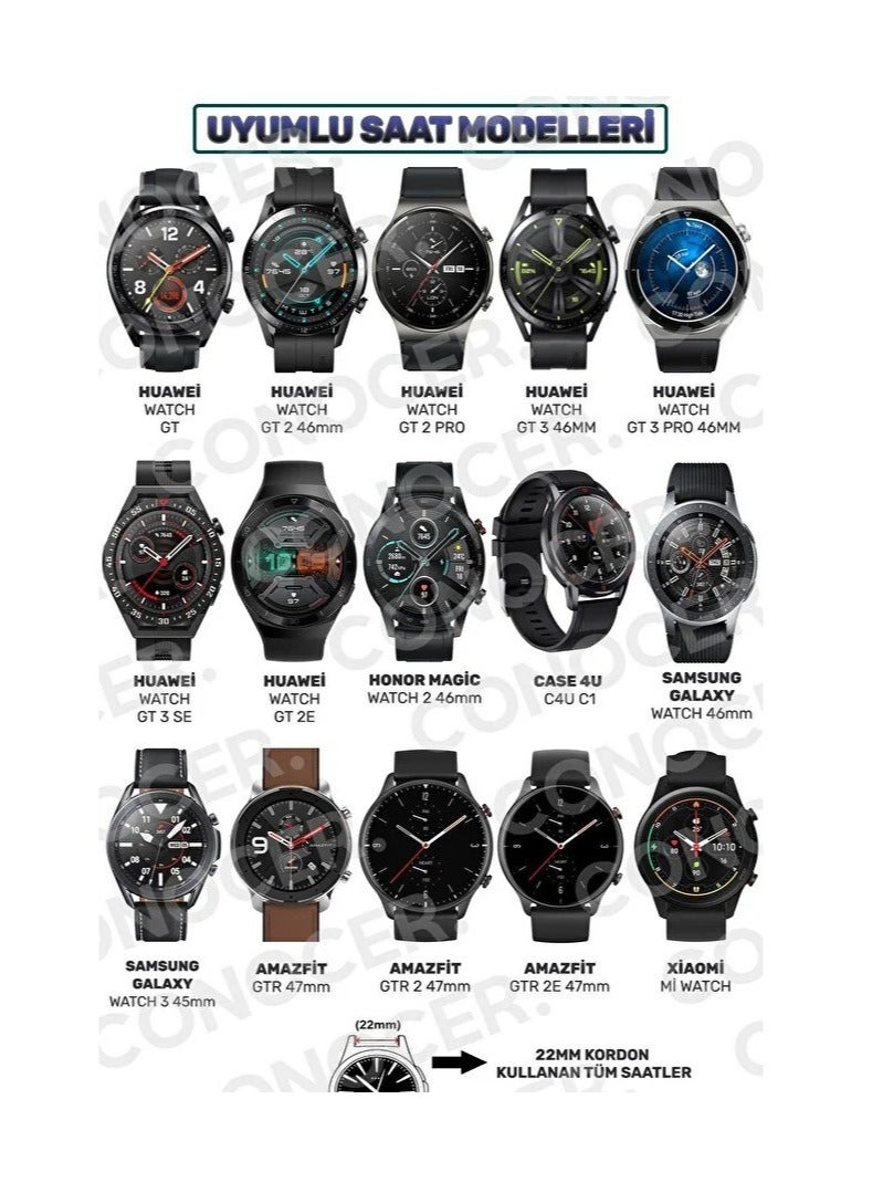 Replacement band for Huawei GT 2 Pro, size (46-48) mm - and S3, size 22 mm - Image 2