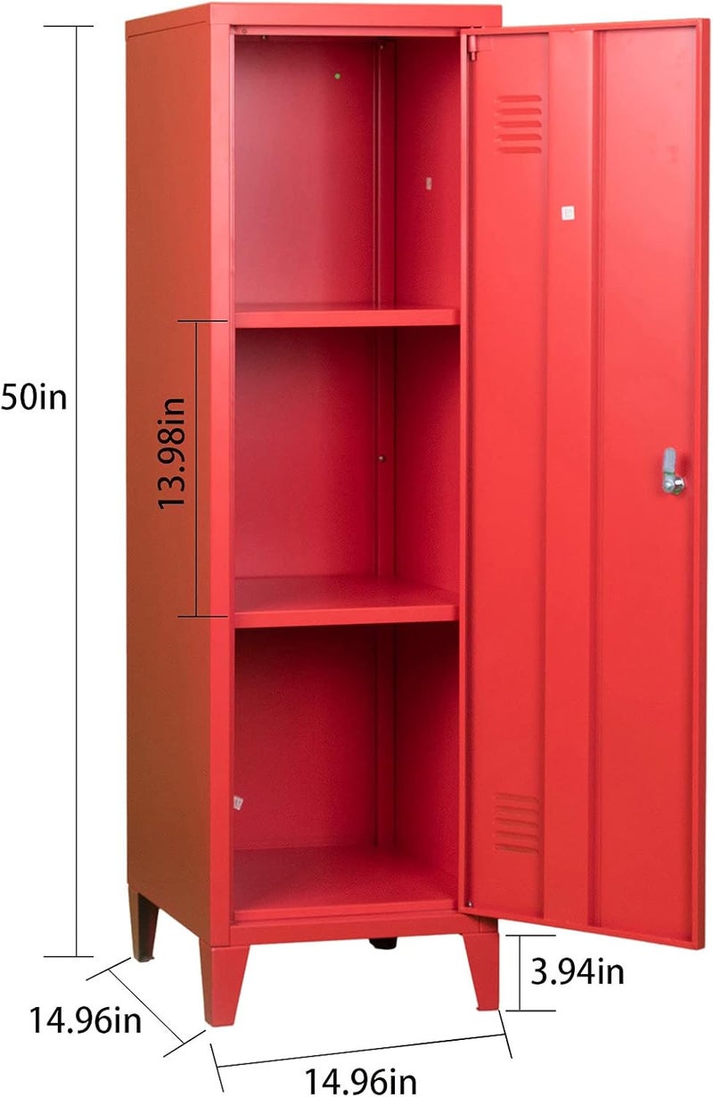 MIOCASA Metal Cabinet Home Office Storage Cabinets with Doors and Shelves Lockable File Cabinet Organizer Coat Lockers for Kids - Image 2