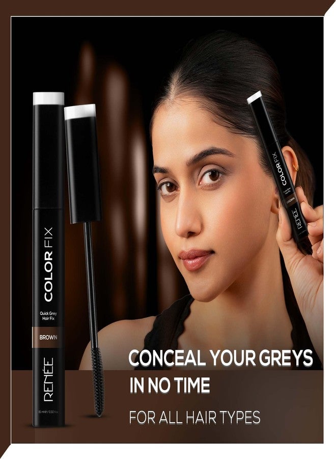 RENEE Color Fix Instant Hair-Colour Touch-Up Wax Stick - Brown | Covers Greys | Lightweight, Non-sticky, Quick-Dry, Long-Lasting | Enriched with Almond Oil, Argan Oil & Vitamin E | 15 ml - Image 2