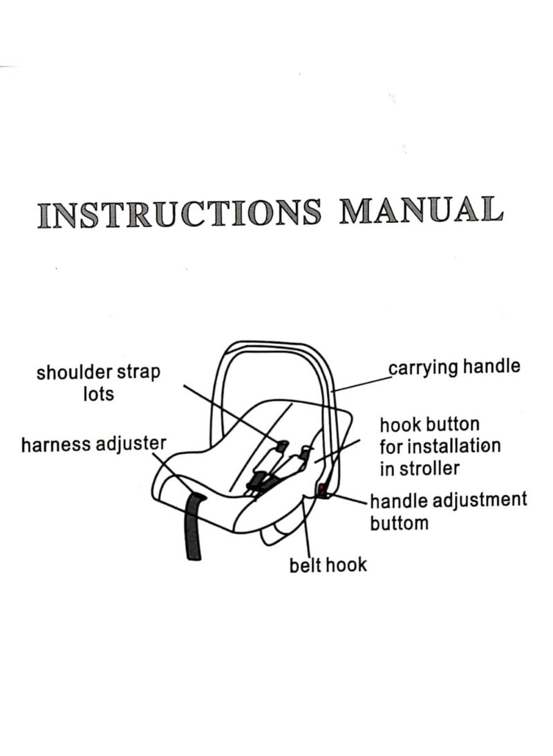 Portable Baby Car Seat Padded Soft Material Three Point Harness Ergonomic Design with Carrier Washable from Birth to 15 Months