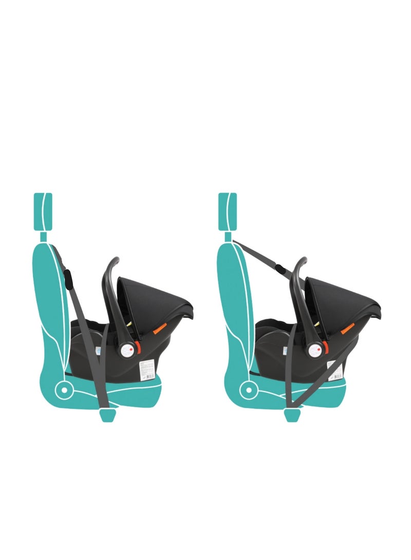 Portable Baby Car Seat Padded Soft Material Three Point Harness Ergonomic Design with Carrier Washable from Birth to 15 Months