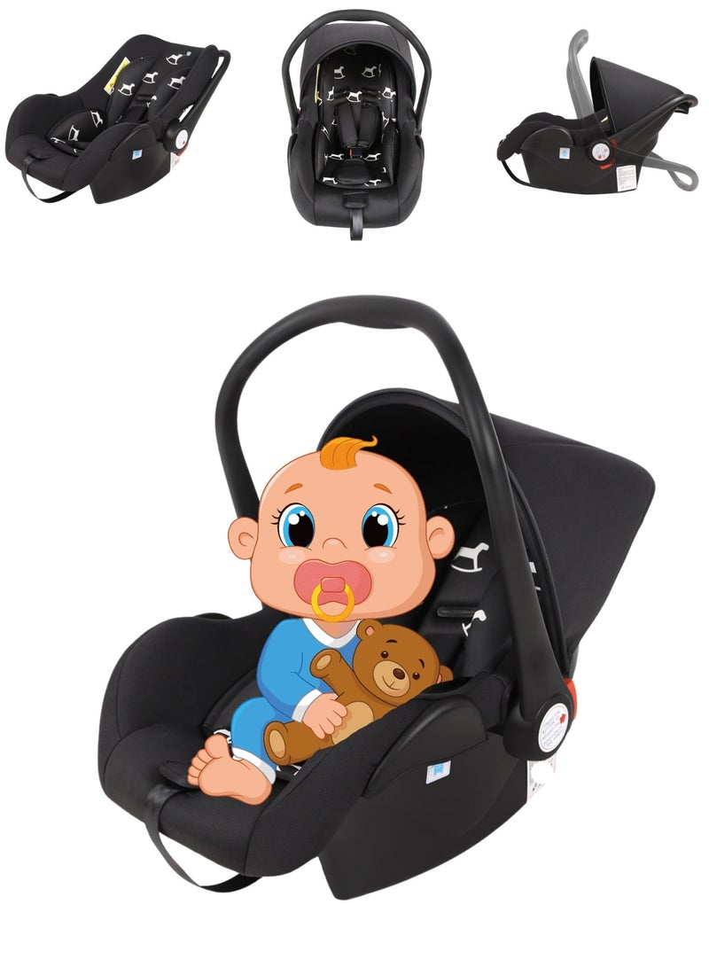 Portable Baby Car Seat Padded Soft Material Three Point Harness Ergonomic Design with Carrier Washable from Birth to 15 Months
