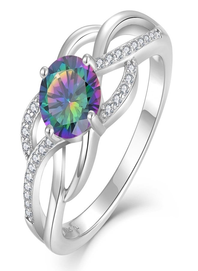 YL Celtic Knot Rings 925 Sterling Silver Twisted Ring Created Alexandrite Infinity Statement Jewelry for Women-size5 - Image 1