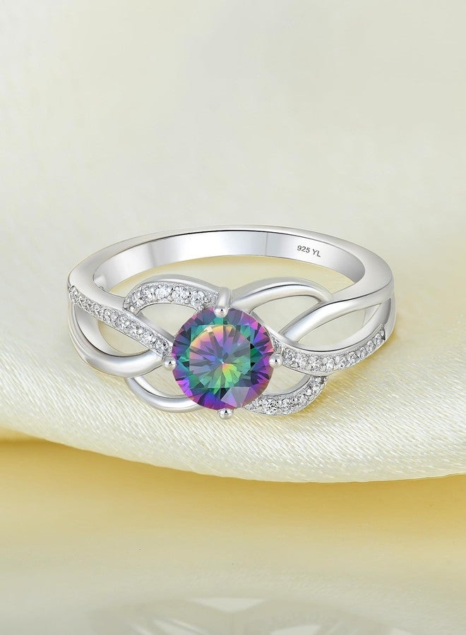 YL Celtic Knot Rings 925 Sterling Silver Twisted Ring Created Alexandrite Infinity Statement Jewelry for Women-size5 - Image 5