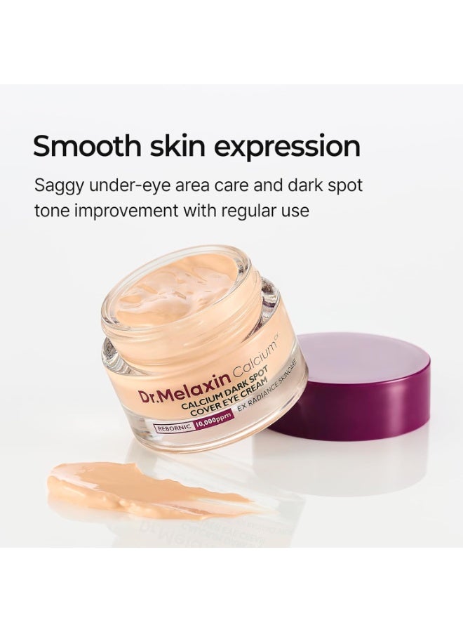 دكتور ميلاكسين كريم عيون Dr.Melaxin Calcium Dark Spot Eye Cream – كريم مخصص لمنطقة تحت العين يحتوي على النياسيناميد وكالسيوم غلوكونات للمساعدة في تحسين مظهر الهالات السوداء، وانتفاخ تحت العين، والترهّل.  يدعم أيضاً مكوّن Hydrolyzed Elastin EX Volume Firming لتحسين مرونة البشرة ومنحها مظهراً أكثر امتلاءً وشدّاً.  الحجم: 15 غرام. - Image 2