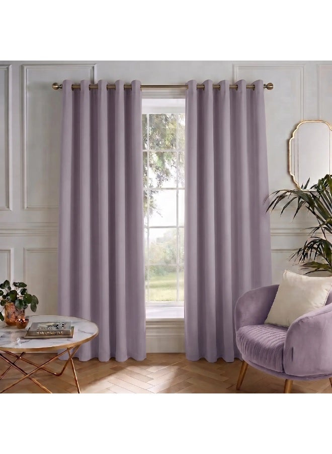 Amali Blackout Plain Curtains 274 cm x 127 cm - 2 Panels, 100% Polyester, Grommet Top, Thermal Insulated, Noise Reducing, Light Blocking - Image 1