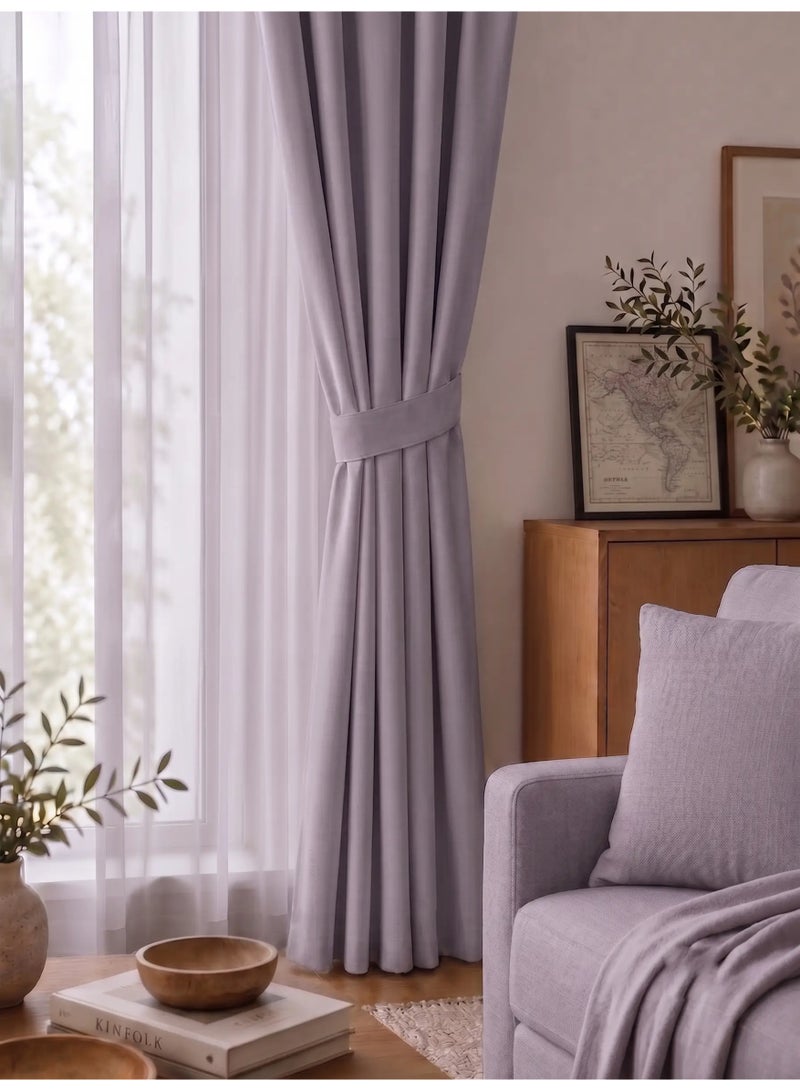 Amali Blackout Plain Curtains 274 cm x 127 cm - 2 Panels, 100% Polyester, Grommet Top, Thermal Insulated, Noise Reducing, Light Blocking - Image 2