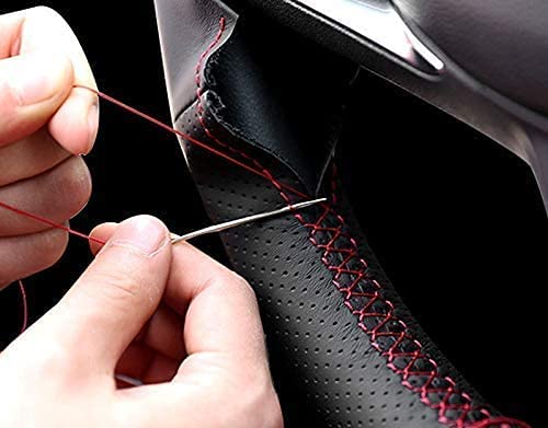 Kivnto DIY Stitching Carbon Fiber Steering Wheel Cover for Mazda CX-5 2013-2016 / for Mazda 3 Mazda 6 2014-2016 / CX-3 2016 2017/15 inches Leather Interior Accessories - Image 4