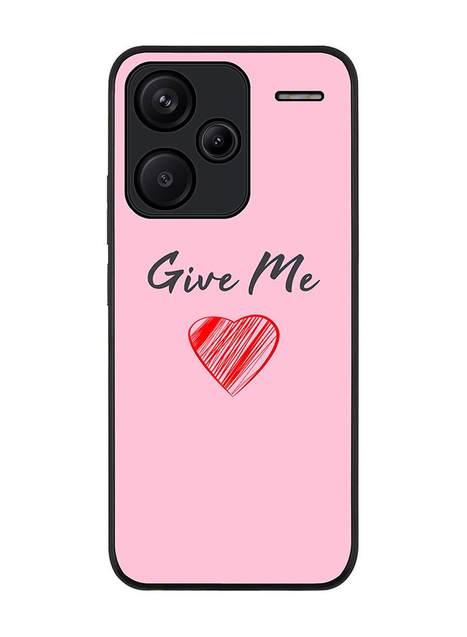 Stylizedd Rugged Black Edge Case for Xiaomi Redmi Note 13 Pro Plus, Slim fit Case Flexible Anti Drop TPU Gel Thin Cover -  Give me love - Image 1