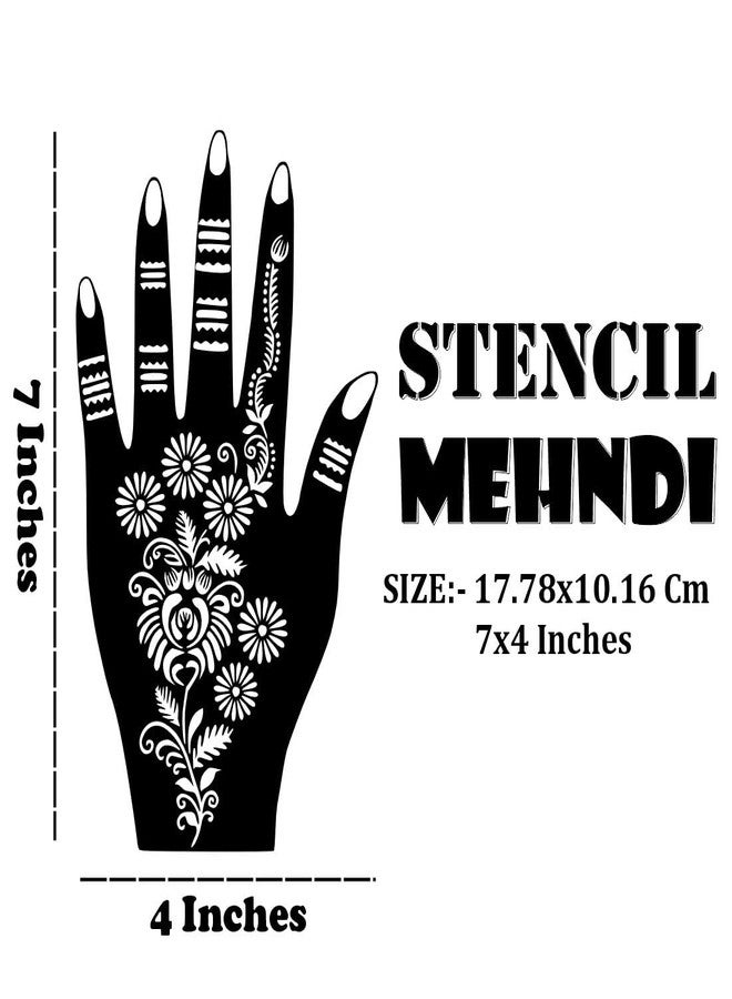 VANVATI Fast Peel Mehndi Stencil Sticker With Floral Work For Functions & Events - Image 4
