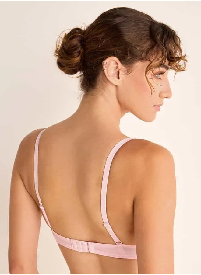 سبلاش فيڤ Lace Textured Balconette Bra with Bow Detail