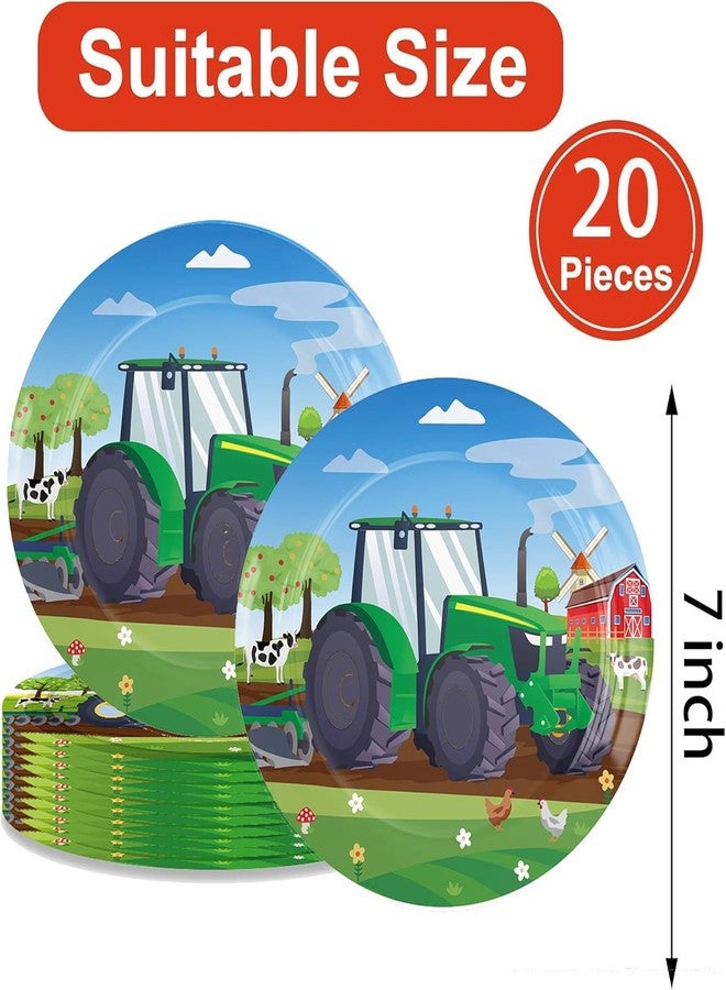 BHNACIER 40 Pcs Tractor Birthday Party Plates and Napkins Tractor Birthday Party Decorations Tableware Set Farms Party Supplies Tractors Disposable Plate Napkin for Farms Theme Birthdays Decorations - Image 3