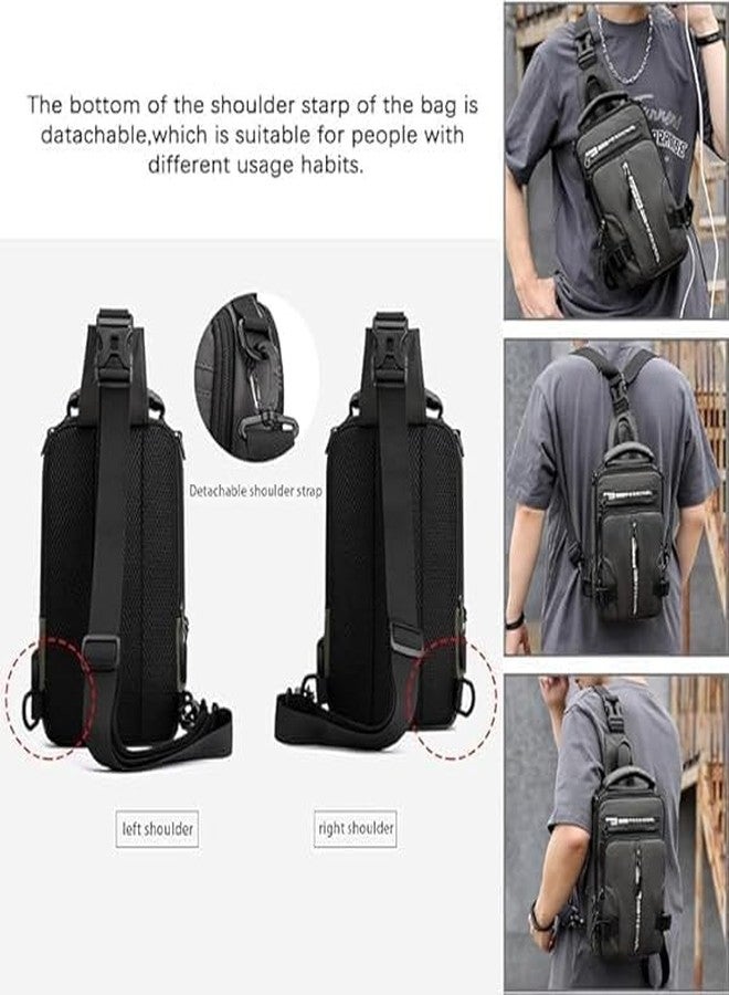 ABUDIT Sling Cross Backpack Bag With USB Charging Port | Men&Women Shoulder Crossbody Waterproof bag,Chest Bag | Travel Accessories waist bag - Image 4