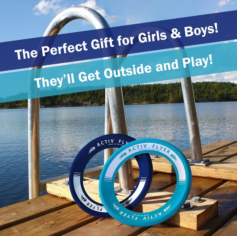 Activ Life Flying Rings for Kids, Fun Beach Toys, Gifts for Boys Girls Teens, Cool Family Outdoor Games, Play at Swimming Pool, Playground, Basket Fillers Birthday Presents, Navy/Teal - Image 3