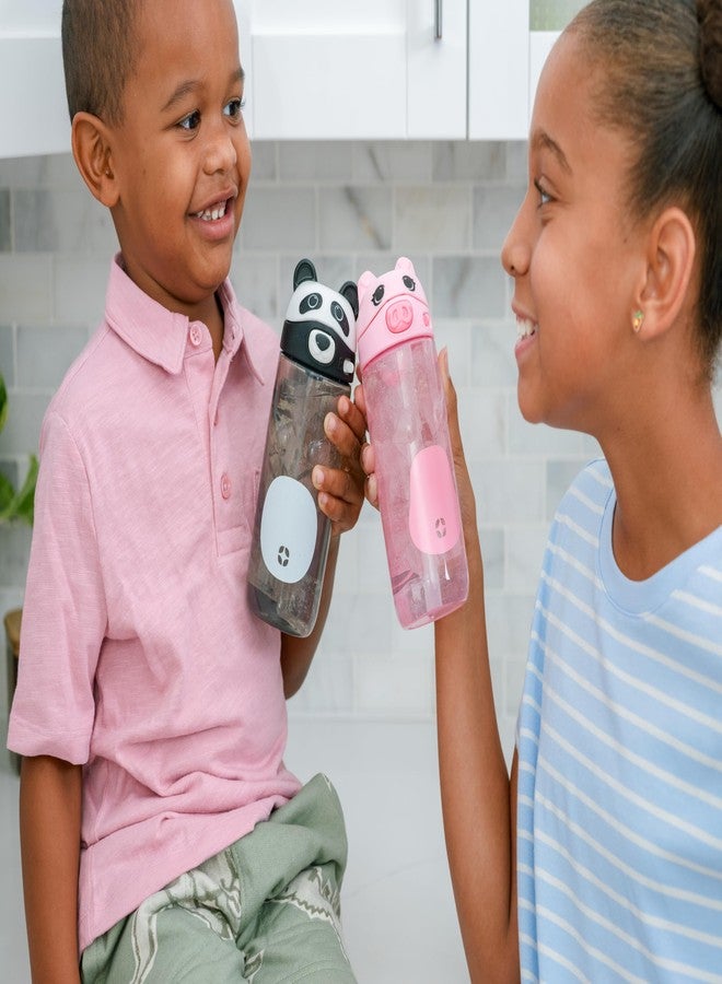 إلو زجاجة ماء بلاستيكية للأطفال من إيلو إيليس، سعة 16 أونصة، مزودة بماصة ومقبض حمل مدمج وغطاء محكم الإغلاق مانع للتسرب، مثالية لحقيبة الظهر المدرسية وعلبة الغداء والرياضات الخارجية، بتصميم باندا. - Image 2
